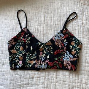 Urban outfitters embroidered crop top
